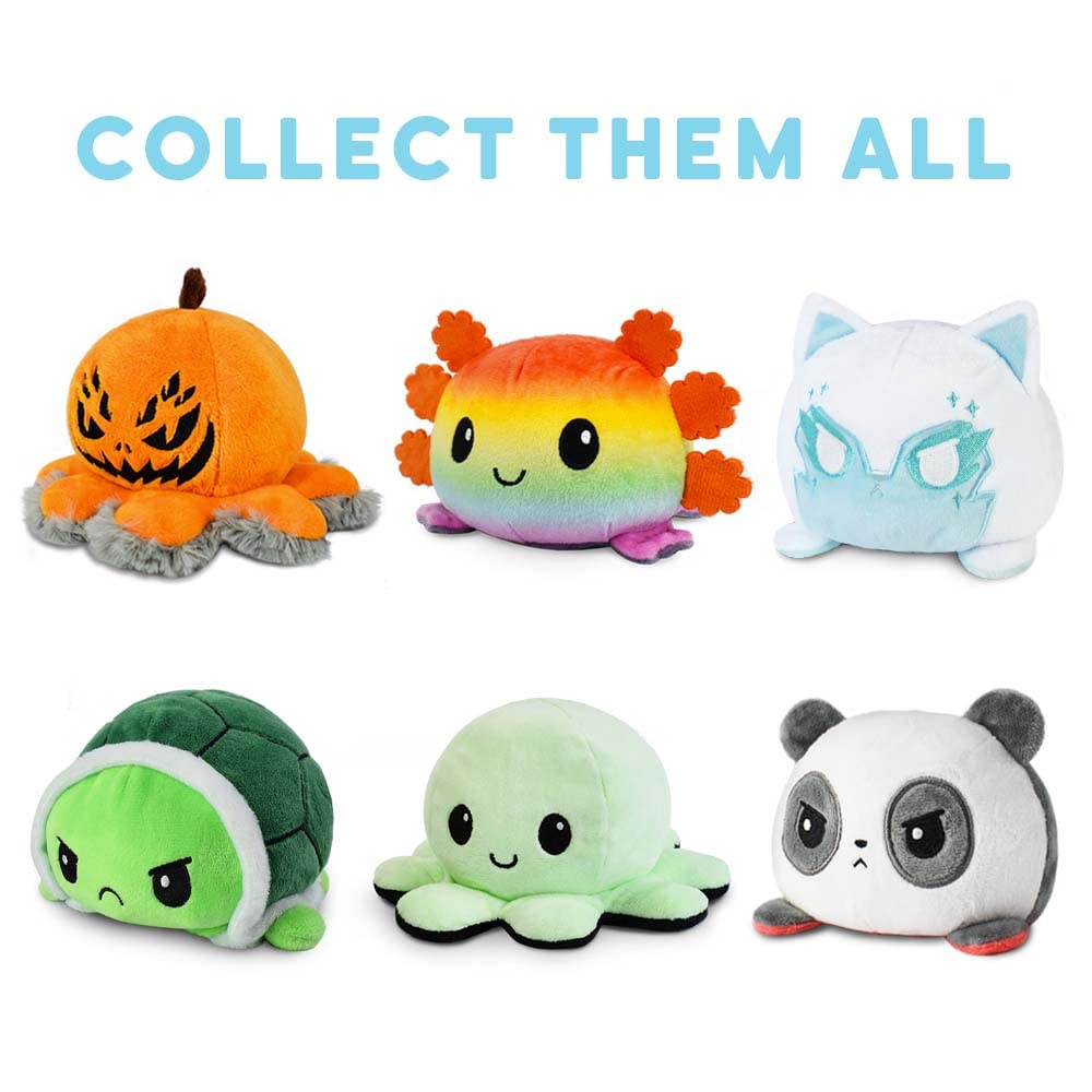 TeeTurtle - The Original Reversible Cat Plushie - Russian Blue - Cute Sensory Fidget Stuffed Animals That Show Your Mood