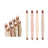 Gradient Eyeshadow Stick Set Double-End Cream Eyeshadow Stick Soft Crayon One Glide Two Colors, Neutral Eyeshadow Pencil Stick