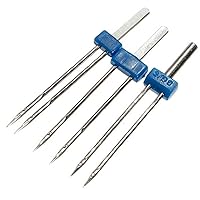 3 Pcs/Set Double Stitch Needles Different Sizes Ballpoint Needles Stretch Twin Needle Pins for Household Sewing Machine