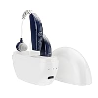 Hearing Aids, Rechargeable Noise Reduction Hearing Aids for The Elderly, Hearing Aids for Adults, Digital Hearing Aids for Hearing Loss, Invisible with Volume Control Ear Amplifierblue