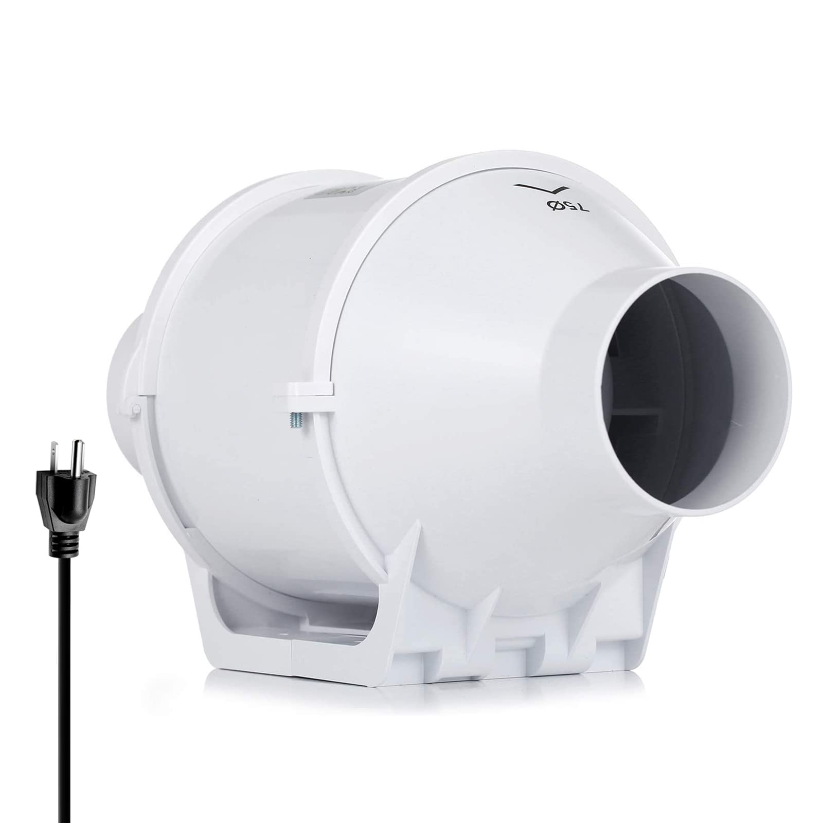 HG POWER 3 Inch Inline Duct Fan, 3" Booster Fan with Low Noise, Inline HVAC Blower Fan for Bathroom, Basement, Kitchen, Garage, Attic