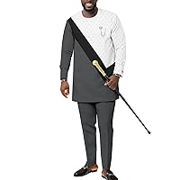 African Traditional Clothes for Men Dashiki Tops and Pants 2 Piece Set Tribal Tracksuit Plus Size Casual Outfits