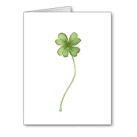 Four Leaf Clover - Set of 10 Watercolor Good Luck Note Cards With Envelopes