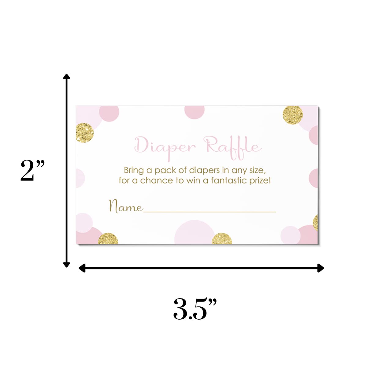 Paper Clever Party Pink and Gold Diaper Raffle Tickets (25 Pack) Girls Baby Shower Prize Drawing Games - Invitation Insert Cards Princess Twinkle Little Star 2x3.5 Set
