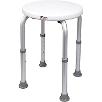 Carex Compact Shower Stool - Adjustable Height Bath Stool and Shower Seat - Aluminum Bath Seat That Supports 250lbs