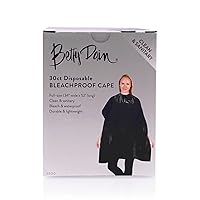 Betty Dain Disposable Black All Purpose Salon Capes (30 Pack, 34