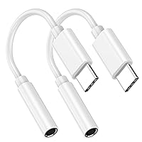 2 Pack for iPhone 15 Headphones Adapter, [MFi Certified] USB Type C to 3.5 mm Headphone Aux Audio Adapter Dongle Compatible for iPhone 15/15 Plus/15 Pro/15 Pro Max, iPad Pro, Galaxy S24/S23/S22/S21