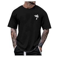 Mens Personalised Graphic Tees Round Neck Short Sleeve Loose Summer Tops Fashion T-Shirt with Creative Letters Retro Print