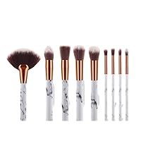 GMOIUJ 9 marble makeup brush sets, beauty tools, powder dispersal brush fan-shaped