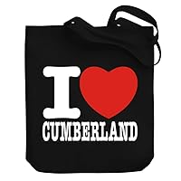 I love Cumberland Bold Font Canvas Tote Bag 10.5