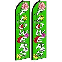 Flowers Feather Banner Flags (Complete Kits, Pack of 2)