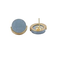 Amazonite Handmade Push Back Stud Earring | Brass Gold Plated Round Shape Wholesale Jewelry | Gemstone Earring For Women | 1425)1F