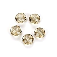 50pcs Adabele Austrian 8mm Faceted Round Flat Coin Loose Crystal Beads Silver Champagne Compatible with Swarovski Preciosa 5052 SSMR829