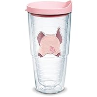 Tervis Plastic Front & Back Pig Made in USA Double Walled Insulated Tumbler Travel Cup Keeps Drinks Cold & Hot, 24oz, Clear