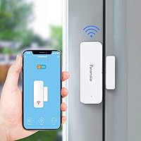 Door Window Sensor Wifi Door Alarm System, Detects Opened and Closed Front Back Garage Door, Sends Alerts, Alexa Google Home Compatible, Smart Auto Switch on Lights Accessory
