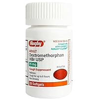 Rugby Non-Drowsy Cough Suppressant Dextromethorphan HBr USP 15 mg - 20 Softgels