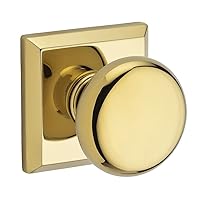 PVROUTSR003 Reserve Privacy Round with Traditional Square Rose in Lifetime Brass Finish