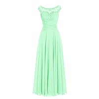 AnnaBride Mother ofThe Bride Dress Beaded Chiffon Formal Wedding Party Gown Prom Dresses Mint US 12