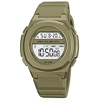 Gosasa Sport Unisex Watches Multifunctional Digital Display Calendar Week PU Strap Quartz Waterproof 50ATM Men and Women Fashion Alarm Wrist Watch