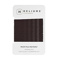 Heliums Large Bobby Pins - Dark Brown - 2.5 Inch Extra Long Wavy Hair Pins - 24 Pack