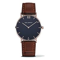 PAUL HEWITT Unisex Adult Analogue Quartz Watch with Leather Strap PH-SA-R-St-B-14S