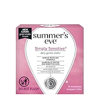 Summer's Eve Feminine Cleansing Cloths | Sensitive Skin | 16 Each | Pack of 2