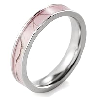 Women's 4mm Titanium Pink Branches Camouflage Ring