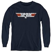 Top Gun Kids Long Sleeve Shirt Distressed Logo Navy Tee