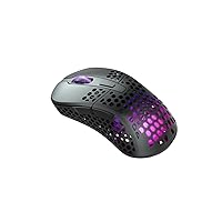 M4 Wireless Ultra-Light Gaming Mouse, RGB, Adjustable Shape, 2.4 GHz Lag-Free Wireless, 75hrs Battery Life - Black