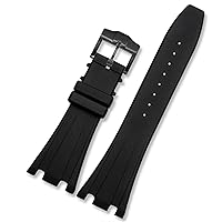 Silicone Watchband For AP Wrist Watch 28mm Waterproof Rubber Watch Straps With Folding Buckle Black Bands