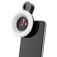 Cell Phone Lens for iPhone Samsung Phone, with Beauty LED Flash Light, 15X Macro Camera Lens, 3 Adjustable Brightness Fill Light