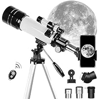 Telescope for Kids and Beginners - 70mm Aperture 400mm - AZ Mount Astronomical Refracting Telescope for Adults Beginners, with Carry Bag, Phone Adapter and Wireless Remote, Astronomy Gifts for Kids