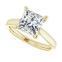 Petite Halo Vine Moissanite Diamond Ring Set, 1.00 CT Princess Moissanite Engagement Ring Set, Wedding Ring Set, Bridal Ring, Annivrsary/Promise Rings for Wife, Classic Ring