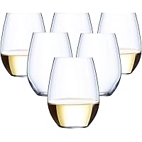 24 piece Stemless Unbreakable Crystal Clear Plastic Wine Glasses Set of 24 (10 Ounces)