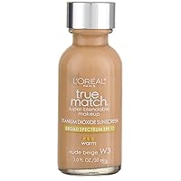 L'Oreal True Match Super Blendable Makeup, Nude Beige [W3], 1 oz (Pack of 2)