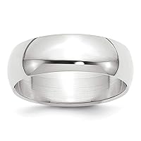 14k Gold Half Round Band Ring Jewelry for Women in White Gold 4 4.5 5 5.5 6 6.5 7 7.5 8 10 10.5 11 11.5 12 8.5 9 9.5 and 2mm 3mm 4mm 5mm 6mm 7mm 8mm