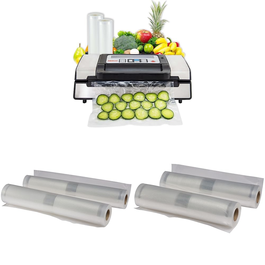 Nesco Deluxe Food VS-12 Vacuum Sealer, Silver & VS-04R Two 11