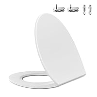 UF Material Round Slow Close Toilet Seat in White Universal Fit for Round Toilet seats, Easy Installation & Clean, Non-Slip Bumpers Included