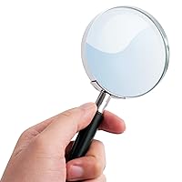 Deluxe Products Classic Handheld Magnifying Glass - Portable Compact Design for Travel, and 3