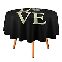 Volleyball Love Round Tablecloth Washable Table Cover with Dust-Proof Wrinkle Resistant for Restaurant Picnic 19.99