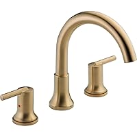 Delta Faucet Trinsic 2-Handle Widespread Roman Tub Faucet, Gold Tub Faucet, Roman Bathtub Faucet, Delta Roman Tub Faucet, Tub Filler, Champagne Bronze T2759-CZ (Valve Not Included)