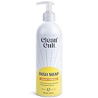 Cleancult - Lemon Verbena - Liquid Dish Soap - Refillable Aluminum Bottle - Dish Soap that Cuts Grease & Grime - 16 oz - 1 Pack