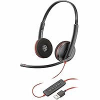 Poly Blackwire 3220 Stereo USB-A Headset TAA (Bulk) - Stereo - USB Type A - Wired - 32 Ohm - 20 Hz - 20 kHz - Over-the-head - Binaural - Supra-aural - Noise Cancelling Microphone - Noise Canceling - B