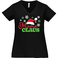 inktastic Mama Claus with Christmas Santa Hat and Women's Plus Size V-Neck