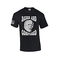 Dazed and Confused Patriotic Funny Men's Short Sleeve T-Shirt Graphic Tee with Flag Sleeve
