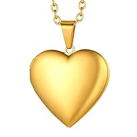 Heart Locket Necklace that Holds Pictures, 925 Sterling Silver/18K Gold/Platinum Plated Heart/Angel Wing/Tree of Life Photo Pendant with Adjustable Chain 20