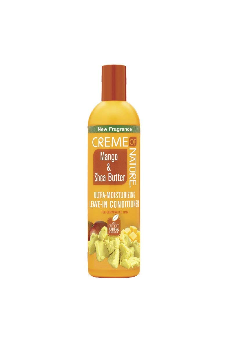 Creme of Nature Leave In Conditioner with Mango & Shea Butter, Ultra Moisturizing for Dry Dehydrated Hair, 12 Fl Oz (Pack of 1)