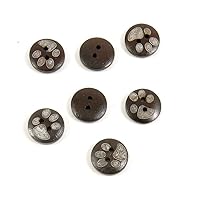 Price per 10 Pieces Sewing Sew On Buttons AD1 Footprints Black for clothes in bulk wood wooden Clothing