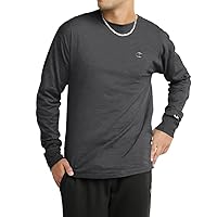 Champion, Classic Long Sleeve, Comfortable, Soft T-Shirt for Men (Reg. or Big, Granite Heather, Large Tall
