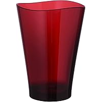 Plakira Unbreakable Fluttering Tumbler Glasses, Easy to Use, Stylish, Cup, Iced Coffee, Highball, Juice, Beer, Wedding Gift, Pair Glasses, Dishwasher Safe, Microwave Safe, Dark Red, Deep Red,